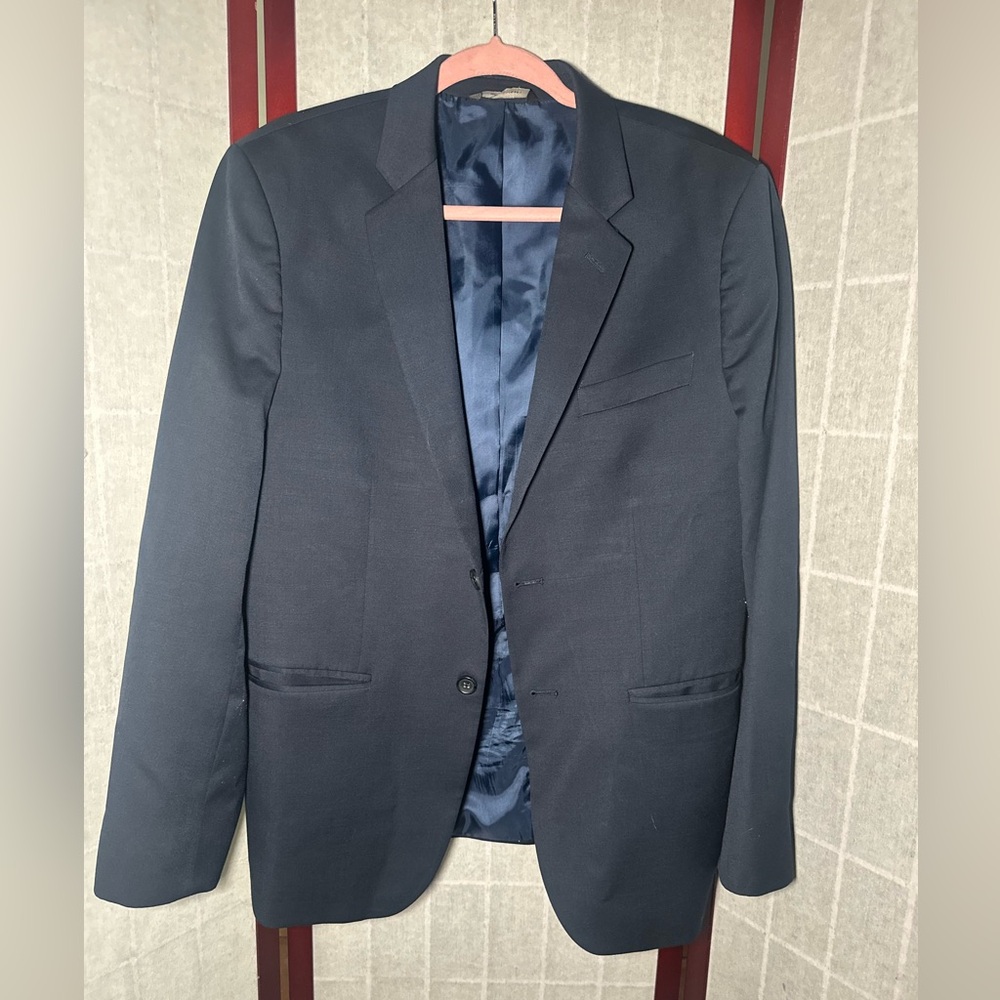 BANANA REPUBLIC Men's 42Short Navy Blue Blazer Sport Coat Tailored Fit
